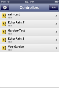 EtherRain iPhone App Ethernet Sprinkler Controller