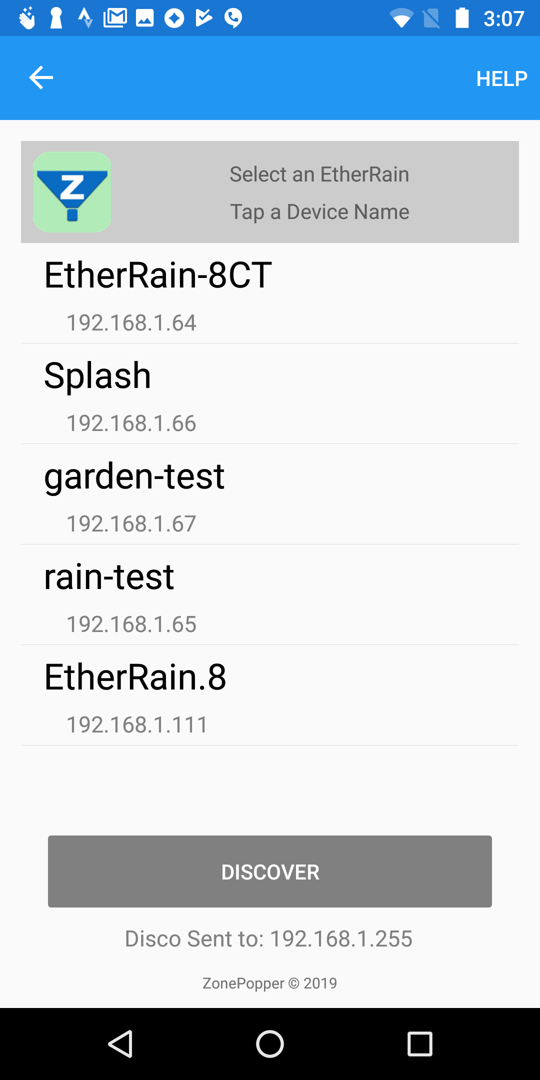 EtherRain Android App Ethernet Sprinkler Controller